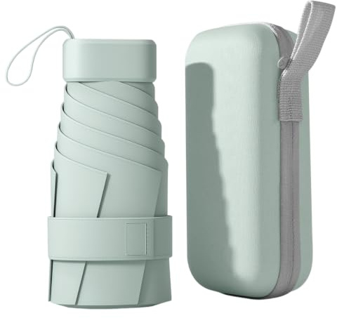 BoomCelocity Mini paraguas – Estructura de 6 varillas, compacto y resistente al viento, paraguas de viaje portátil (con protección UV), paraguas de bolsillo unisex