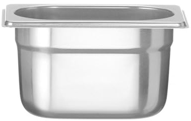 HENDI Gastronormbehälter, sehr robust, 1L, GN 1/9, (H) 100mm, Edelstahl | Geeignet für Chafing Dishes, Bain-marie, Backöfen, Gefrierschränke, temperaturbeständig von -40° bis 300°C, 176x108mm