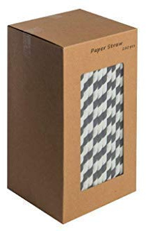 We Can Source It Ltd – Black & White Striped Paper Drinking Straws 6mm x 200mm with Strong Design – Suitable for Hot & Cold Drinks – Perfect for Cocktails, Parties, Events - 250pc