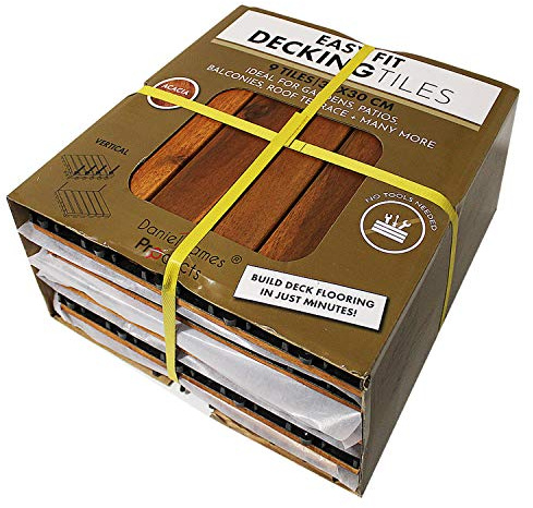 Daniel James Products Acacia Wood Decking Tiles (One Pack (9 Tiles))