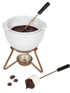 Boska Choco Fondue Petit Marie/Au bain-Marie - Juego de fondue de chocolate, nunca se quema, apto para microondas y lavavajillas, blanco, 8.5 onzas