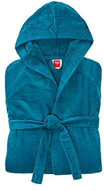 PANA® Velour Unisex Baumwolle Bademantel mit Kapuze • Saunamantel Damen • Herren Bademantel mit Kapuze • Bathrobe Men • Knielang