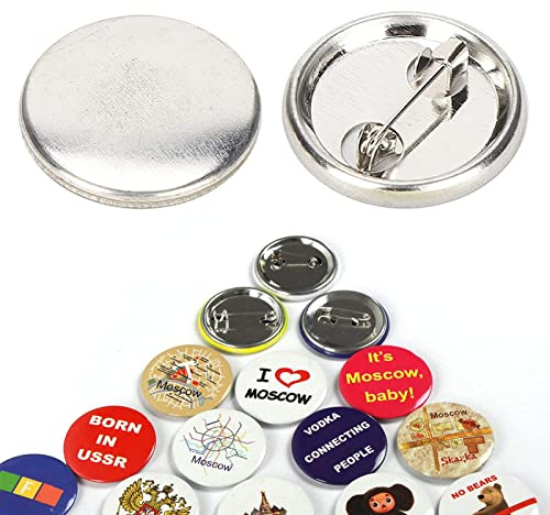 100Pcs Badge Button Pin, Leeres DIY Pin Kit Medaille Clear Button Pin Badges Kit für Handwerkliche Souvenirs Geschenke