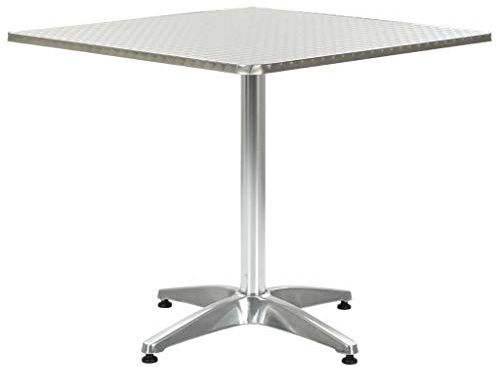 vidaXL Gartentisch Bistrotisch Balkontisch Terrassentisch Alutisch Stehtisch Bartisch Esstisch Gartenmöbel Tisch Silbern 80x80x70cm Aluminium