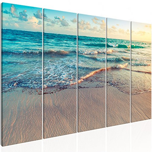 murando Quadro Acustico Spiaggia Mare 5 pezzi schiuma acustica Quadri Moderni Grandi - Camera da Letto Matrimoniale - Stampa su Tela - Pannelli Fonoassorbenti Decorativi - Fonoassorbente