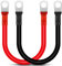 EEEKit 2Pcs 2 AWG Auto Battery Cables, 30CM Car Battery Charger Cables with SC35-8 Ring Terminals Copper Wire