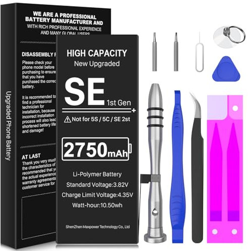 (Upgraded) Battery for iPhone SE (2016), New 0 Cycle Wavypo Battery Replacement for SE 1st Gen A1662 A1723 A1724 with Tool Kit (Not for SE 2020)