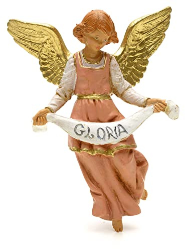 Holyart Krippen von Fontanini: Krippenfigur Gloria Engel 12 cm rosa Fontanini