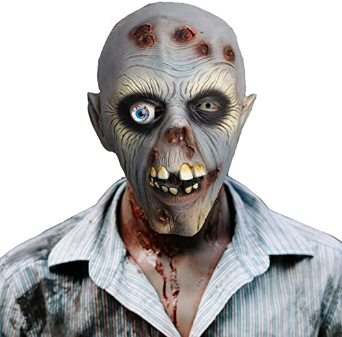 CreepyParty Zombie Maske Grusel Latex Vollkopf Masken Gruseliger Horror Masken für Halloween Karneval Kostüm Party