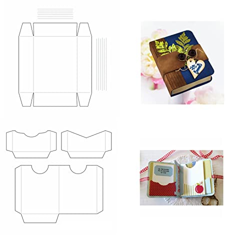 3D Box Album Card Slot Book Box Frame 2 Pcs Metal Cutting Dies Set DIY Scrapbooking Embossing Stencils Card-making,Album,Photo,Decoration Template Die-cuts DIY Paper Greeting Gift Cards