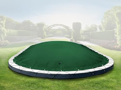 ANKO PLANEN Cubierta de Piscina Hinchable Ovalada – Lona de Cobertura Premium para Piscina – solución Ideal para el Invierno AirDeluxe (7,37m x 3,60m, Verde)
