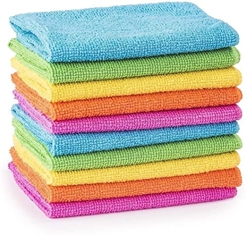 Microfiber Cleaning Cloth| Pk of 10| Large 40x40cm| All-Purpose Reusable & Washable| Super Absorbent Towel| Long-Lasting Universally Useful| Ideal for Home, Kitchen, Bathroom & Cars (10, Blue)