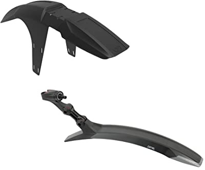 ZEFAL Deflector Pack – Guardabarros MTB/Bicicleta de montaña Delantero y Trasero Deflector FM30 y Deflector RM90+ – Ligero y Robusto – 373 Gramos, Negro