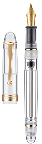 Asvine V126 Vakuumfüller Füllfederhalter Mittlere Feder Transparent Acryl Klar Große Kapazität Füller mit Geschenketui