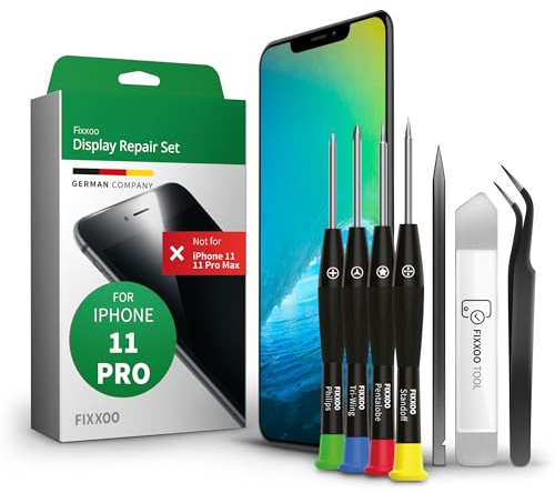 GIGA Fixxoo® Display für iPhone 11 Pro [inkl. Werkzeug-Kit] - Retina LCD Glas mit Touchscreen - Display Reparatur Set für iPhone - Ersatzdisplay für iPhone mit Werkzeugkit