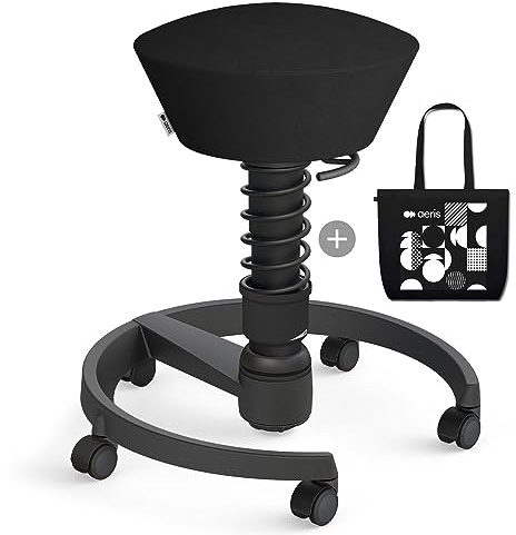 aeris Swopper – Ergonomischer Hocker – Bürohocker höhenverstellbar – Vielseitiger Schreibtischstuhl für einen gesunden Rücken – Bürostuhl mit Rollen, Feder Standard