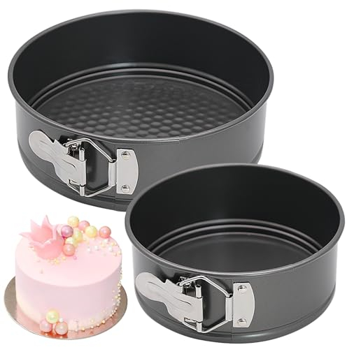 Fahibin 2 moldes para tartas Springform – Molde redondo de 6 y 8 pulgadas, perfecto para tartas de frutas, galletas, pastel de queso, pastel de frutas
