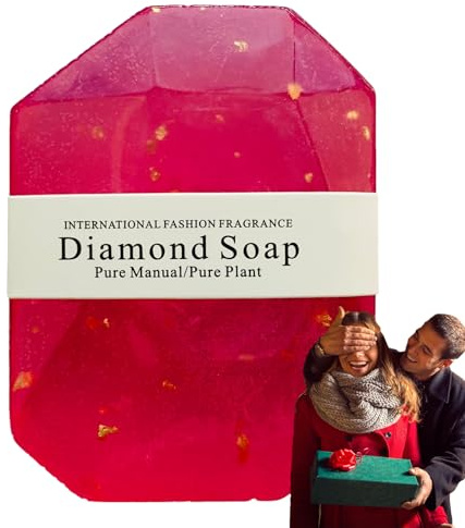 Sapone con pietre preziose, sapone fatto a mano con pietre preziose - Sapone a barra morbido idratante naturale con foglia d'oro | Idratante detergente, sapone profumato, aiuta ad ammorbidire la pelle