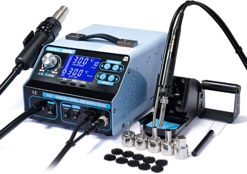 992DA+ Stazione di saldatura SMD Hot Air Rework Station 4 in 1, saldatore ad aria calda, stazione di saldatura LCD, 780 W, 220 V