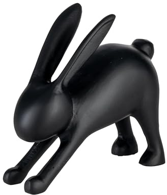 EGLO LIVING Osterdeko Yoga Hase Marovato, Deko Figur Ostern Frühling | Frühlingsdeko Osterhase minimalistisch, Tischdeko Osterfigur aus Aluminium in Schwarz, 21 x 21 cm
