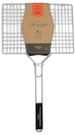 Gentlemen's Hardware BBQ Grillkörbe, Grillkorb mit Griff, 61 cm x 34 cm, Edelstahl