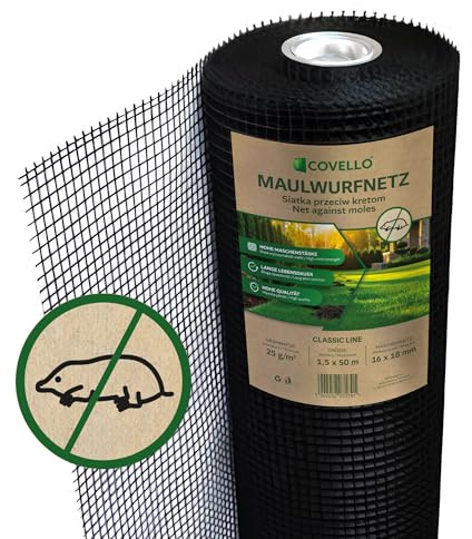 Covello Maulwurfnetz Classic LINE 25 g/m2, 2m x 100m Maulwurfschutz Maulwurfsperre Laubschutznetz Teichnetz Gartennetz Maulwurfgitter Hühnerzaun