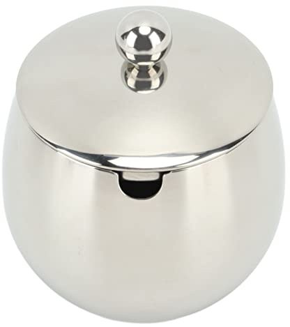 Beufee Recipiente para azúcar, dispensador de azúcar, azucarero, recipiente para sal, azucarero con tapa, recipientes de acero inoxidable con tapas, azucarero, azucarero (Silver)
