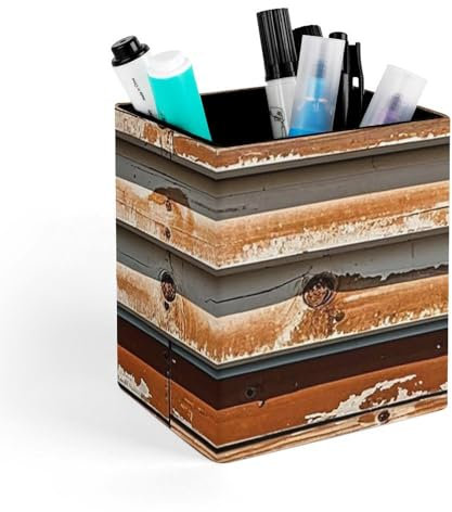 RKJVB Stifthalter aus Holz, Anordnung, Stifthalter für Schreibtisch, quadratisch, Bleistiftbecher, Büro-Schreibtischzubehör, Damen, Make-up-Pinselhalter, Stift-Organizer für Zuhause