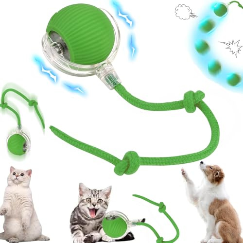 Vibbang Interaktives Katzenball Spielzeug, Hundespielzeug Elektrisch, Chewy Viral Rolling Ball, Intelligenz Katzensprint Spielzeug, 360° Automatisch Rolling Smart Toy Ball Für Katzen Hunde(B)