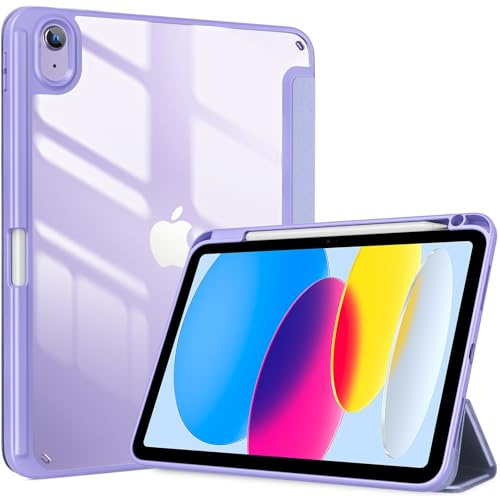 ProCase Hülle für iPad (A16) 11 Generation 2025 / iPad 10 Generation 10,9 2022 Schutzhülle mit Stifthalter Stoßfeste Smart Case Cover Auto Schlafen/Wachen -Hellpurpur