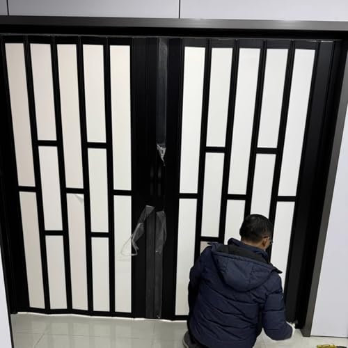 Falttür Innentüren Anpassbar Schiebetür für Raumteiler, Zweifach Gefaltet Aus PVC Trenntüren mit Griffen, Küche Schlafzimmer Badezimmer Balkon Vorübergehend Falttor(60x80in(151x203cm))