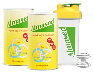 Almased Original – 2er Bundle + Shaker – 2x 500g - Eiweißshake zur Gewichtsreduktion – aktiviert den Stoffwechsel – 20 Portionen