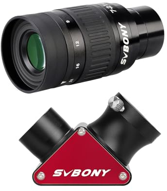 SVBONY SV135 Zoom Eyepiece with SV188P Dielectric Mirror Star Diagonal, 1.25 Inch, Zoom 7 to 21mm Telescope Eyepiece, 6 Element 4 Group Telescope Accessories for Astronomic Telescopes Visual