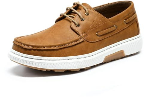 Allthemen Hombre Zapatillas Oxford De Piel Auténtica Para De Estilo Casual Formal Con Cordones Caña Baja | Mocasines cómodos sin cordones, lisos, para barco, elegantes y ligeros con cordones
