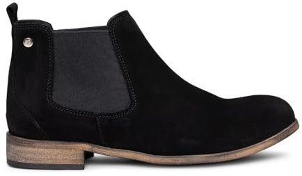 miMaO Botines bajos con elásticos laterales en piel NEGRO serraje, EU 38
