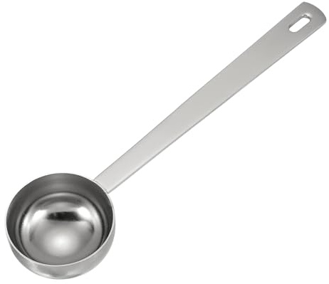 QUARKZMAN Cuchara Medidora 25ml Cuchara De Mesa De Mango Largo Cucharilla Para Café Molido Té Azúcar Cocina Horneado Plata