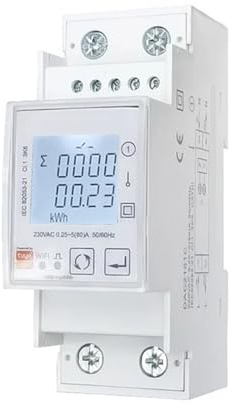 Contatore Di Energia Intelligente WiFi Multi-tariffe Monofase 80A Tuya Smart App Monitor Potenza Wattmetro Voltmetro Amperometro Facile Da Usare E Sicuro