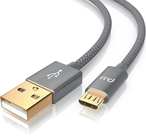 Primewire 5m Micro USB to USB Cable Nylon Braided - Data, Sync Charging Cable - Aluminium plug - Compatible with Android Samsung HTC Motorola Nokia LG HP Sony BlackBerry