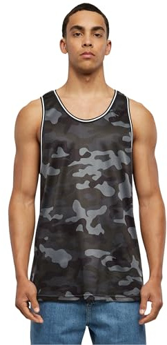 Urban Classics Camo Mesh Tanktop Hombre Top Tirante Ancho Camuflaje Oscuro 5XL 100% poliéster Regular