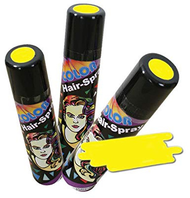 PARTY DISCOUNT® Farbiges Haarspray - lässt Sich Wieder auswaschen, gelb, 100 ml