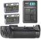 ayex Battery Grip Set Suitable for Nikon D850 (Similar to MB-D18) Includes 2x ayex EN-EL15B Battery and USB Dual Charger 3-Piece 100% Compatible