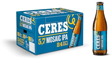 Ceres Mosaic Ipa - 24 Bottiglie da 33 cl, Birra Indian Pale Ale, Gradazione Alcolica 5,7°C, Gusto Intenso ed Armonioso, Piacevolmente Amara