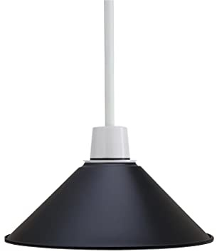 DC VOLTAGE Retro-Vintage-Lampenschirm, einfache Installation, industrieller Lampenschirm, 4 cm, E27-Aufhängeloch, für Küche, Wohnzimmer, Bar, Flur (Black)