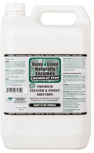 Kleen Green Enzymes Cleaner168oz Non Toxic Spray Assist's in The Removal of Bed Bugs, Invisible Biting Mites, Bird Mites, Scabious Mites, Dust Mites, Fleas, lice & Itchy Skin Problems
