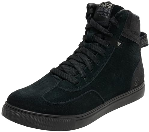 SHIMA SX-2 EVO LADY Motorradschuhe für Damen | Atmungsaktiv, Verstärkte Leder Biker Motorradstiefel Frauen mit Knöchelstütze, Rutschfeste Sohle, Schaltpolster (Schwarz, 39)