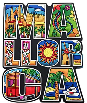 Kühlschrankmagnet, Motiv: Mallorca, Spanien, 3D-Buchstaben, Souvenir, Geschenk, handgefertigt, PVC, Dekoration für Zuhause und Küche, Mallorca