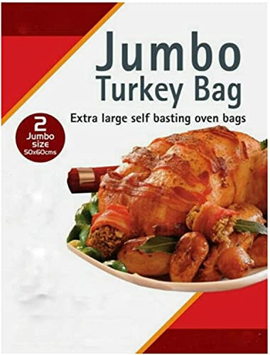 Vsorce4u 8 Bags Jumbo Turkey Roasting Bags Oven Microwave Cooking Bags Extra Large Self Basting Oven Bags (55 x 60cm)