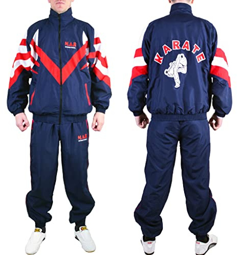 MAR | Martial Arts Tracksuit Mens Full Set, Mens Tracksuit Set, Mens Tracksuit, Tracksuit For Men, Retro Vintage Deluxe Full Tracksuit With Zip Pockets