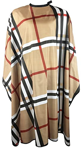 Pelocapa Haircut Barber Cape for Men, Professional Salon Cape with Snap Closures, Hairdresser Cape for Adults, Large Waterproof Cape for Hair Cutting, Styling - 63”× 56” (Classic Beige Color)