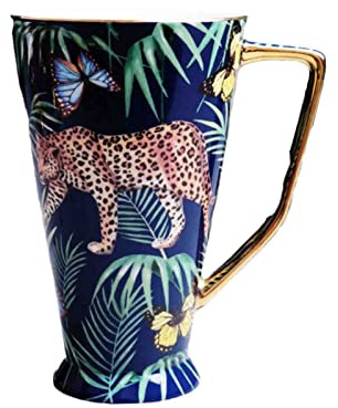 Tasses à thé en porcelaine anglaise Motif animaux de la jungle